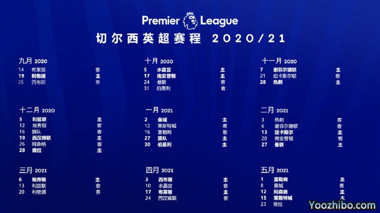 20/21赛季<a href=/zuqiu_zbo/chelsea/ target=_blank class=infotextkey>切尔西</a>赛程表出炉